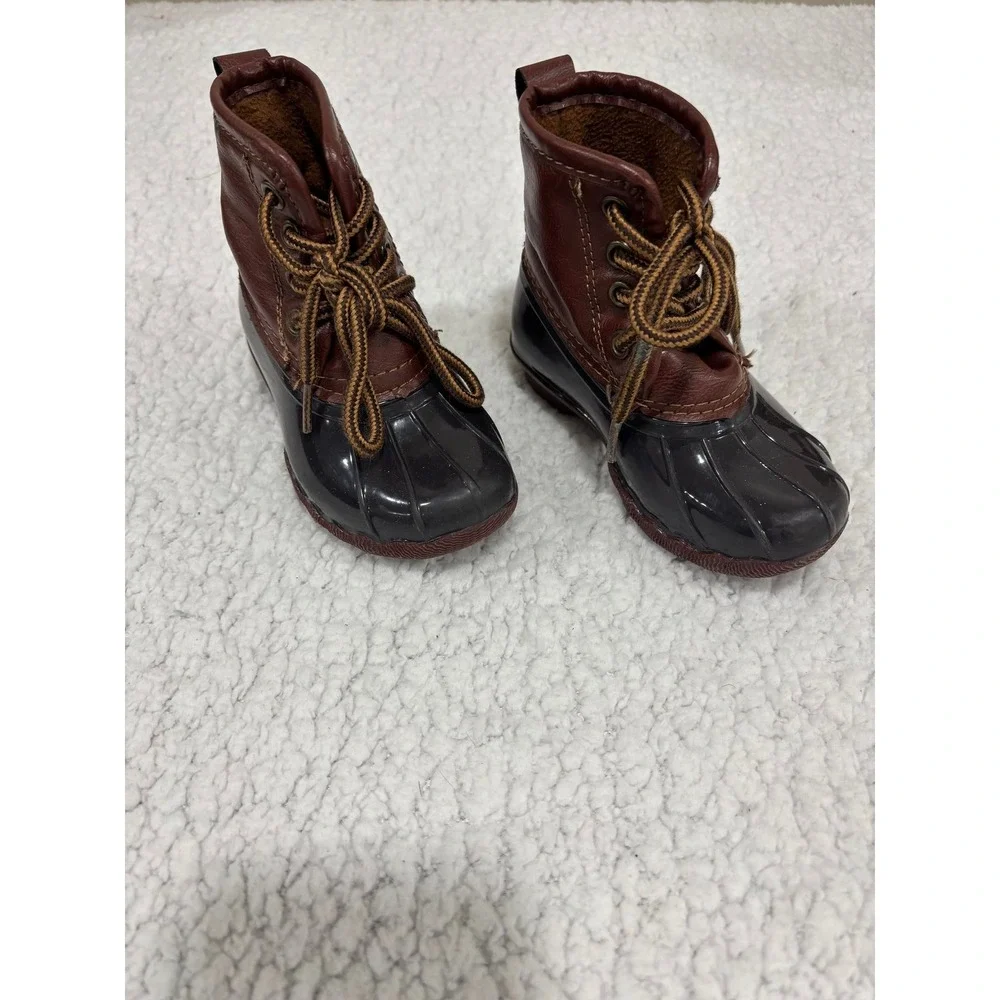 Josmo 8 Brown Black Duck Boots Kids Toddler Casual Vintage Waterproof‎ Shoes